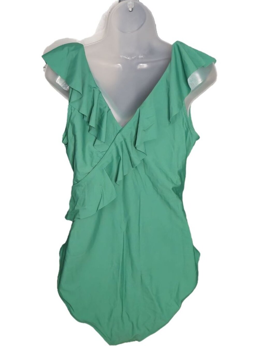 One Piece Swimwear XXL Green Ruffle Slimming Adjustable Built-in Bra Fast Drying - Picture 9 of 9